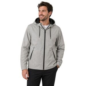 Marc Anthony Men's Designer Full Zip Windbreaker Jacket Size XL Gray Black